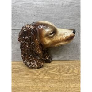 Vintage Jema Holland Spaniel Dog Wall Hanging Figurine Ceramic 8.5” x 7”